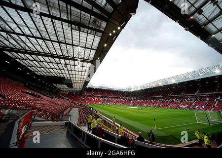 Manchester, England, 28. Juli 2021. Eine allgemeine Ansicht des Stadions während des Vorsaison-Freundschaftsspiel in Old Trafford, Manchester. Bildnachweis sollte lauten: Andrew Yates / Sportimage Stockfoto