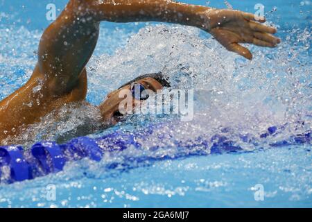 Tokio, Japan. Juli 2021. Der Italiener Gregorio Paltrinieri tritt im Rahmen der Olympischen Sommerspiele in Tokio, Japan, am Donnerstag, dem 29. Juli 2021, in der 800 m langen Herrenkür im Tokyo Aquatics Center an. Foto von Tasos Katopodis/UPI. Kredit: UPI/Alamy Live Nachrichten Stockfoto