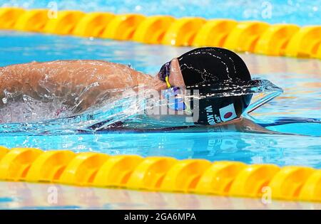 Tokio, Japan. Juli 2021. Kobori Waka aus Japan tritt bei den Vorläufen der 800-m-Freistil der Frauen bei den Olympischen Spielen in Tokio 2020 im Tokyo Aquatics Center in Tokio, Japan, am 29. Juli 2021 an. Quelle: Xu Chang/Xinhua/Alamy Live News Stockfoto