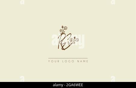 Initial Letter RE oder er Unterschrift handschriftliche Hochzeit botanischen floral Symbol Logo Vektor Design Illustration Stock Vektor