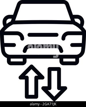 Symbol für die gemeinsame Nutzung von Mietwagen. Outline Car Sharing Vektor-Symbol für Web-Design isoliert auf weißem Hintergrund Stock Vektor