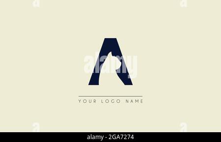 Anfangsbuchstabe EIN negatives Leerzeichen mit dem Head Cat Logo-Symbol Stock Vektor