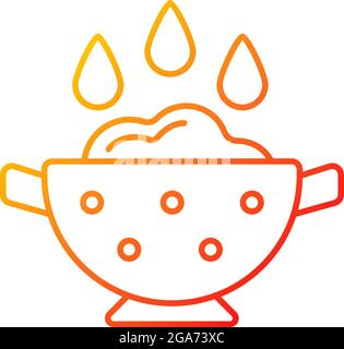 Lineares Vektorsymbol für den Gradienten der Kochzutaten spülen Stock Vektor