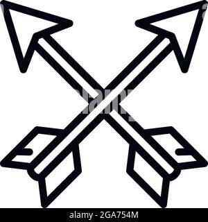 Bogenpfeile. Vektorsymbol für Archer-Pfeile für Webdesign auf weißem Hintergrund isoliert Stock Vektor