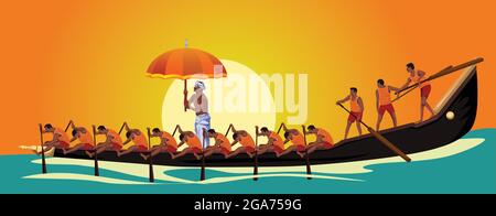 Kerala Boot Rennen Wettbewerb. vektor-Illustration Design Stock Vektor