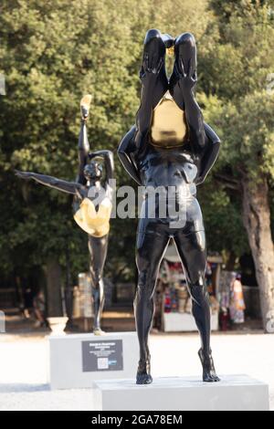 Rom, Italien. Juli 2021. Ansicht der Skulpturen von Carole A. Feuerman auf der Pincio Terrace in Rom (Foto: Matteo Nardone/Pacific Press) Quelle: Pacific Press Media Production Corp./Alamy Live News Stockfoto