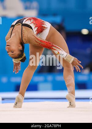 Tokio, Japan. Juli 2021. TOKIO, JAPAN - 29. JULI: Die Belgierin Jutta Verkest nimmt während der Olympischen Spiele 2020 im Ariake Gymnastik Center am 29. Juli 2021 in Tokio, Japan, am Frauen-Allround-Finale Teil (Foto: Iris van den Broek/Orange Picics) NOCNSF Credit: Orange Pics BV/Alamy Live News Stockfoto