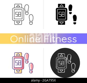 Gerätesymbol für Online-Fitness-Schrittzähler. Stock Vektor