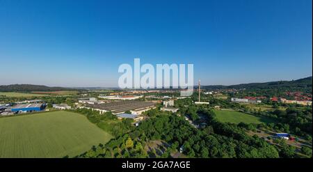 Luftbildaufnahmen aus Blankenburg im Harz Stockfoto