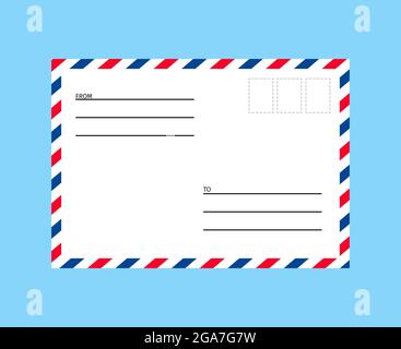 Reiner postalischer weißer Briefumschlag ohne Stempel Stock Vektor