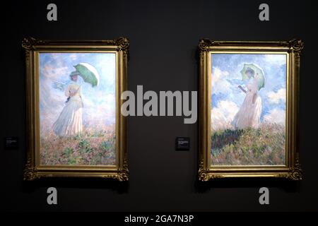 Kunstwerke von Claude Monet, ausgestellt im Musée d'Orsay in Paris Stockfoto