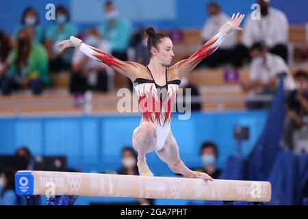 Nina Derwael (Bel), 29. JULI 2021 - Gymnastik - künstlerisch : Frauen-Einzel-Allroundfinale während der Olympischen Spiele in Tokio 2020 im Ariake Gymnastik Center in Tokio, Japan. (Foto von Naoki Morita/AFLO SPORT) Stockfoto
