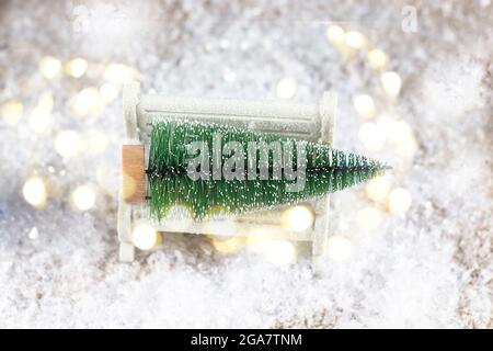 Weihnachten oder Neujahr. Flatley. Weihnachtsbaum. Vorbereitung auf die Feiertage. Speicherplatz kopieren Stockfoto