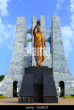 Kwame Nkrumah Memorial Park. Kwame Nkrumah Memorial Park (KNMP) ist ein Nationalpark in Accra, Ghana, benannt nach Osagyefo Dr. Kwame Nkrumah, der Foundi Stockfoto