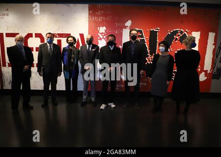 Sao Paulo, Brasilien. Juli 2021. Juli 2021. (INT) Gouverneur von Sao Paulo liefert das rekonstruierte Museum der portugiesischen Sprache. 29. Juli 2021, Sao Paulo, Brasilien: Der Gouverneur von Sao Paulo, Joao Doria, übergibt während einer Pressekonferenz in Sao Paulo das rekonstruierte Museum für Portugiesische Sprache. Kredit: ZUMA Press, Inc./Alamy Live Nachrichten Gutschrift: ZUMA Press, Inc./Alamy Live Nachrichten Stockfoto