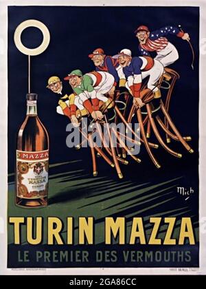 Werbeplakat für Turin Mazza Vermouth, von mich, auch bekannt als Jean-Marie-Michel Liébaux. Stockfoto