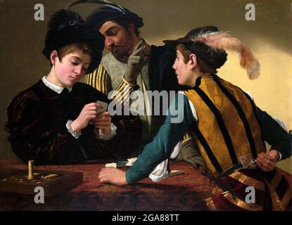 Caravaggio. Die Kardscharps von Michelangelo Merisi da Caravaggio (1571-1610), Öl auf Leinwand, c. 1595 Stockfoto