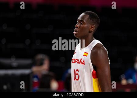 Tokio, Japan. Juli 2021. Olympische Spiele: Basketball, Spanien gegen Argentinien in der Saitama Super Arena. © ABEL F. ROS / Alamy Live News Stockfoto