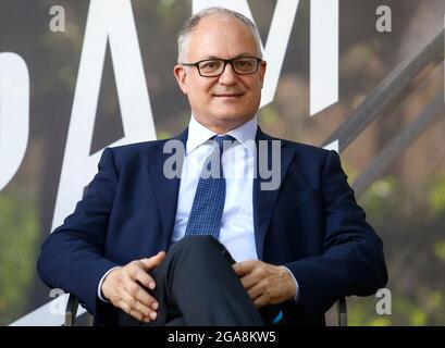 Rom, Italien. Juli 2021. Der Kandidat des Bürgermeisters von Rom bei den nächsten Wahlen, Roberto Gualtieri während einer Konfrontation im Acquario Romano, während des 'Festival del'Architettura'.Rom (Italien), 29. Juli 2021 Foto Samantha Zucchi Insidefoto Credit: Insidefoto srl/Alamy Live News Stockfoto