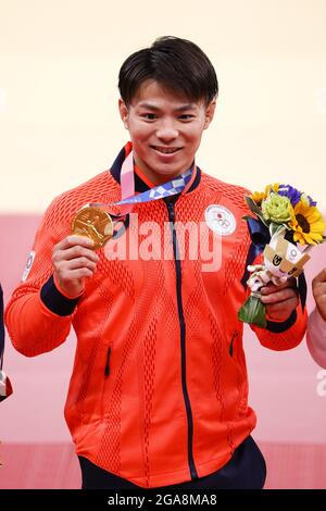 Hifumi ABE (JPN) Gewinner der Goldmedaille während der Olympischen Spiele Tokio 2020, Judo Men -66 kg Medaillenzeremonie am 25. Juli 2021 in Nippon Budokan in Tokio, Japan - Foto Foto Kishimoto / DPPI Stockfoto