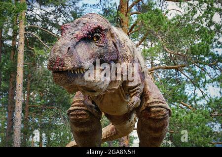 Tyrannosaurus rex t-rex Dinosaurier animatronisches Modell Stockfoto