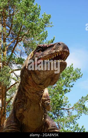 Tyrannosaurus rex t-rex Dinosaurier animatronisches Modell Stockfoto
