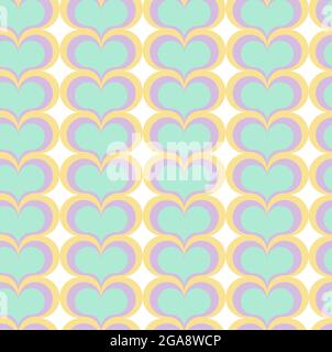 Abstraktes geometrisches Muster. Herzformen. Pastellfarben. Für Textil, Produktanwendung. Vektorgrafik, flaches Design Stock Vektor