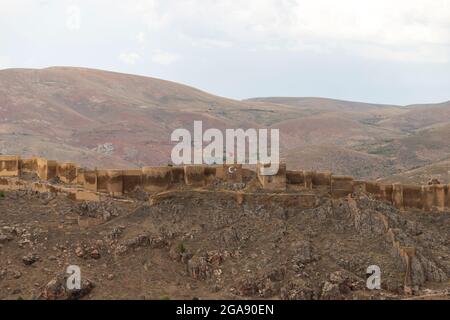 Blick auf die Stadt vom historischen Schloss Bayburt Stockfoto