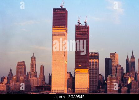World Trade Center im Aufbau, New York City, New York, USA, Bernard Gotfryd, 1970 Stockfoto