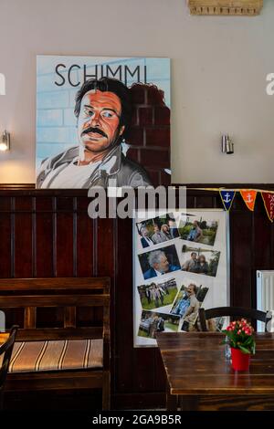 Restaurant, Café zum Anker, tatortkommissar Horst Schimanski Kultlokal, Hafenbezirk Duisburg-Ruhrort, NRW, Deutschland, Stockfoto