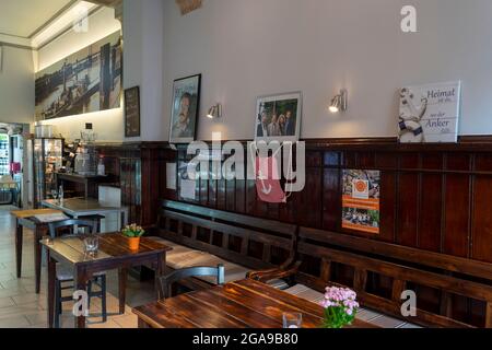 Restaurant, Café zum Anker, tatortkommissar Horst Schimanski Kultlokal, Hafenbezirk Duisburg-Ruhrort, NRW, Deutschland, Stockfoto
