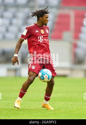 Omar Richards, FCB 3 im Freundschaftsspiel FC BAYERN MÜNCHEN - BORUSSIA MÖNCHENGLADBACH 0-2 am 28. Juli 2021 in München, Deutschland Saison 2021/2022, Spieltag X, 1.Bundesliga, FCB, Gladbach, München, X.Spieltag. © Peter Schatz / Alamy Live News Stockfoto