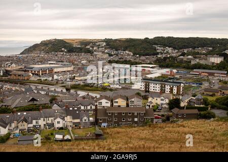 Aberystwyth, Großbritannien. Juli 2021. Allgemeiner Blick auf die Park Avenue. Connahs Quay gegen FC Prishtina in der zweiten Qualifikationsrunde der UEFA Europa Conference League am 29. Juli 2021 in der Park Avenue. Quelle: Lewis Mitchell/Alamy Live News Stockfoto