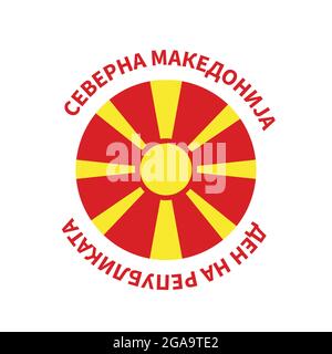 North Macedonia Republic Day Typografie-Poster in Mazedonisch. Nationalfeiertag am 2. August. Vektor-Vorlage für Banner, Flyer, Aufkleber, Postkarte, etc. Stock Vektor