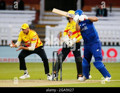 London, Großbritannien. Juli 2021. LONDON, ENGLAND - 29. Juli: Während der Hundert zwischen London Spirit Men und Trent Rockets Men im Lord's Stadium, London, UK am 29. Juli 2021 Credit: Action Foto Sport/Alamy Live News Stockfoto