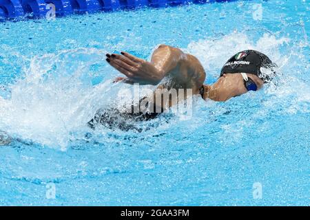 Tokio, Giappone. Juli 2021. Federica Pellegrini aus Italien während der Olympischen Spiele Tokio 2020, Frauen 200m Freistil-Finale am 28. Juli 2021 im Tokyo Aquatics Center in Tokyo, Japan - Foto Giorgio Scala/Orange Picics/DPPI Kredit: Unabhängige Fotoagentur/Alamy Live News Kredit: Unabhängige Fotoagentur/Alamy Live News Stockfoto