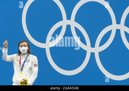 Tokio, Giappone. Juli 2021. Kathleen Ledecky von der United States Gold Medal during the Olympic Games Tokyo 2020, Women 1500 m Freestyle final on July 28, 2021 at Tokyo Aquatics Center in Tokyo, Japan - Foto Giorgio Scala/Orange Picics/DPPI Kredit: Unabhängige Fotoagentur/Alamy Live News Kredit: Unabhängige Fotoagentur/Alamy Live News Stockfoto
