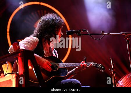 Rom, Italien. Juli 2021. Enrico 'Drigo' Salvi Negrita während des Konzerts in der Villa Ada Roma Incontra il Mondo (Foto von Domenico Cippitelli/Pacific Press) Quelle: Pacific Press Media Production Corp./Alamy Live News Stockfoto