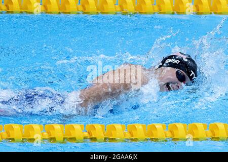 Tokio, Giappone. Juli 2021. Kathleen Ledecky von der United States Gold Medal during the Olympic Games Tokyo 2020, Women 1500 m Freestyle final on July 28, 2021 at Tokyo Aquatics Center in Tokyo, Japan - Foto Giorgio Scala/Orange Picics/DPPI Kredit: Unabhängige Fotoagentur/Alamy Live News Kredit: Unabhängige Fotoagentur/Alamy Live News Stockfoto