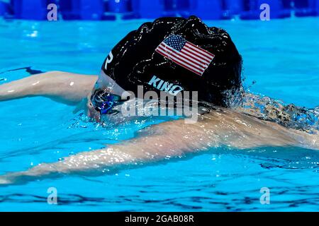 Tokio, Japan. Juli 2021. TOKIO, JAPAN - 30. JULI: Lilly King of United States tritt am 30. Juli 2021 im Tokyo Aquatics Center in Tokio, Japan, beim Finale der 200-m-Brusthakespiele der Frauen bei den Olympischen Spielen 2020 in Tokio an (Foto: Giorgio Scala/Insidefoto/Deepbluemedia) Credit: Insidefoto srl/Alamy Live News Stockfoto