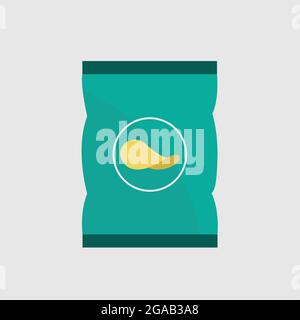 Flacher Satz Chips Kartoffel Vektor-Symbole für Web-Design Stock Vektor