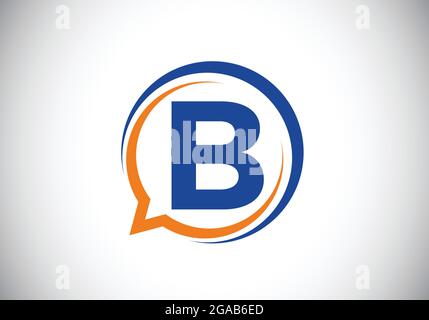 Anfängliches B-Monogramm-Buchstabenalphabet mit einem Bubble-Chat-Symbol. Talking, Chat Logo Konzept. Modernes Logo-Design für ein Beratungsunternehmen und Unternehmen Stock Vektor