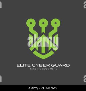 Konzeptvektor für das Logo von Cyber Guard Stock Vektor