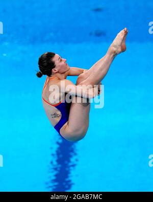 Inge Jansen, Niederländerin, während des 3-m-Sprungbretts für Frauen im Tokyo Aquatics Center am siebten Tag der Olympischen Spiele in Tokio 2020 in Japan. Bilddatum: Freitag, 30. Juli 2021. Stockfoto