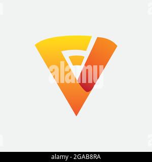 F und V in einem Monogramm-Symbolkonzept Stock Vektor