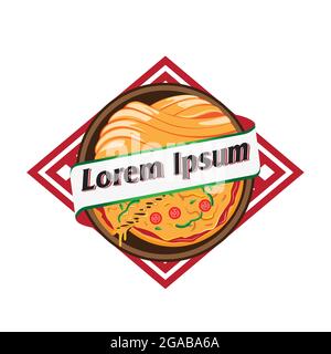 Pasta und Pizza Emblem Symbol Vektor-Illustration für italienische Lebensmittel-Geschäft Stock Vektor