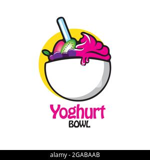Eine Schüssel Joghurt, Vektorgrafik für Logo, Designelement oder einen anderen Zweck Stock Vektor