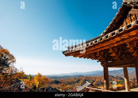 Herbst des Buseoksa-Tempels in Yeongju, Korea Stockfoto