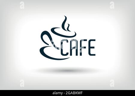 Cafe Icon Logo, Logo Design, Vektor Icon Design. Logo-Design für Cafés, ikonisches Grafikdesign-Logo. Logo für die Lebensmittel- und Getränkeindustrie. Stock Vektor