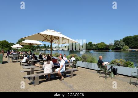 Serpentin Lido, Hyde Park, London, Vereinigtes Königreich Stockfoto